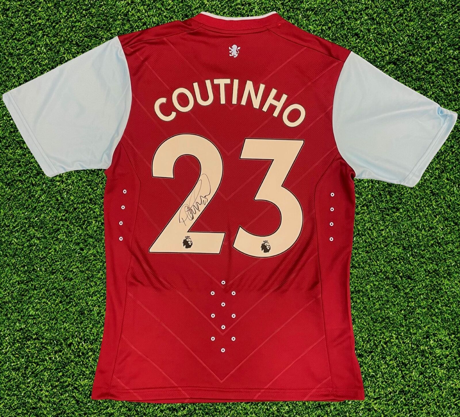 PHILIPPE COUTINHO SIGNED ASTON VILLA 2022/23 HOME SHIRT (AFTAL COA)