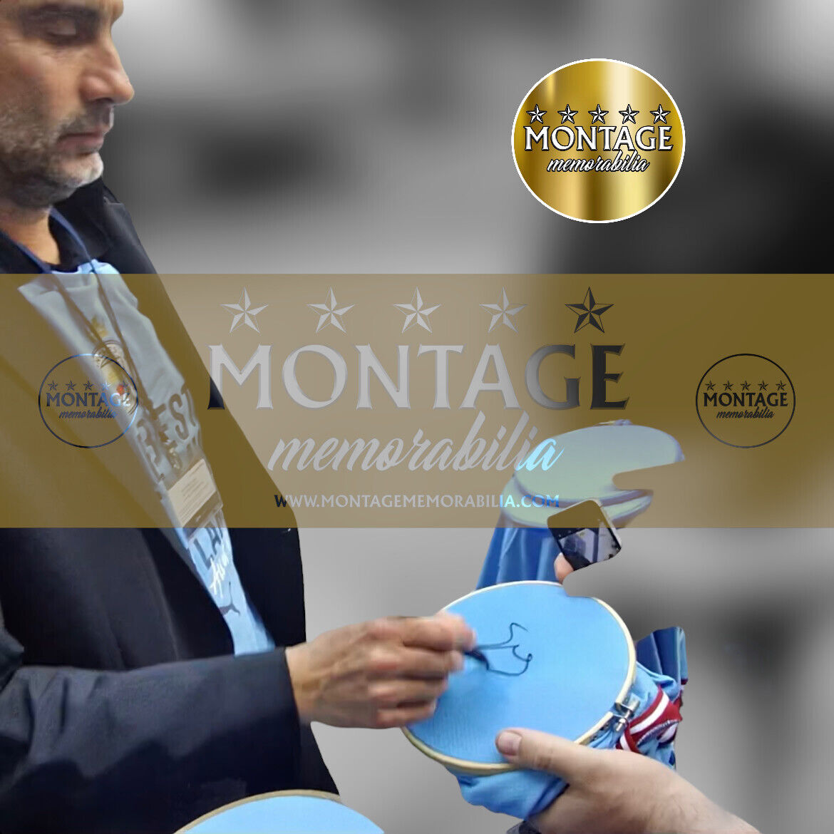 PEP GUARDIOLA SIGNED MAN CITY CHAMPIONS OF EUROPE SHIRT (ACG CERT AG17221)