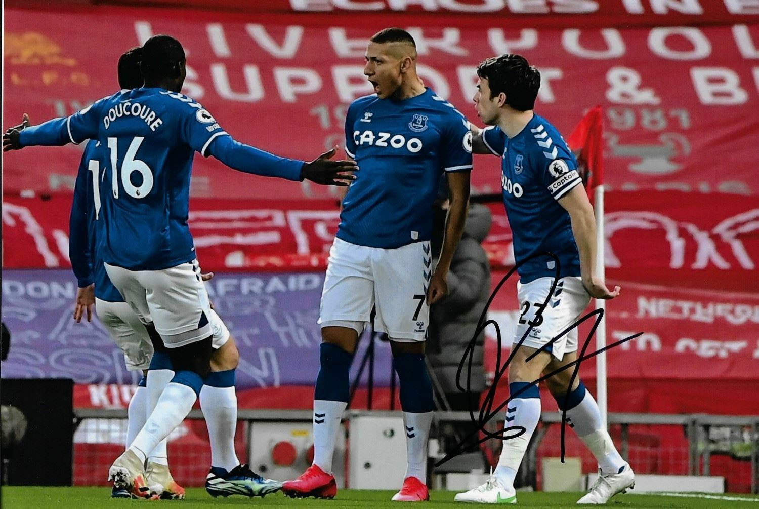 RICHARLISON SIGNED EVERTON FC 12X8 ANFIELD MERSEYSIDE DERBY PHOTO 2 (AFTAL COA)