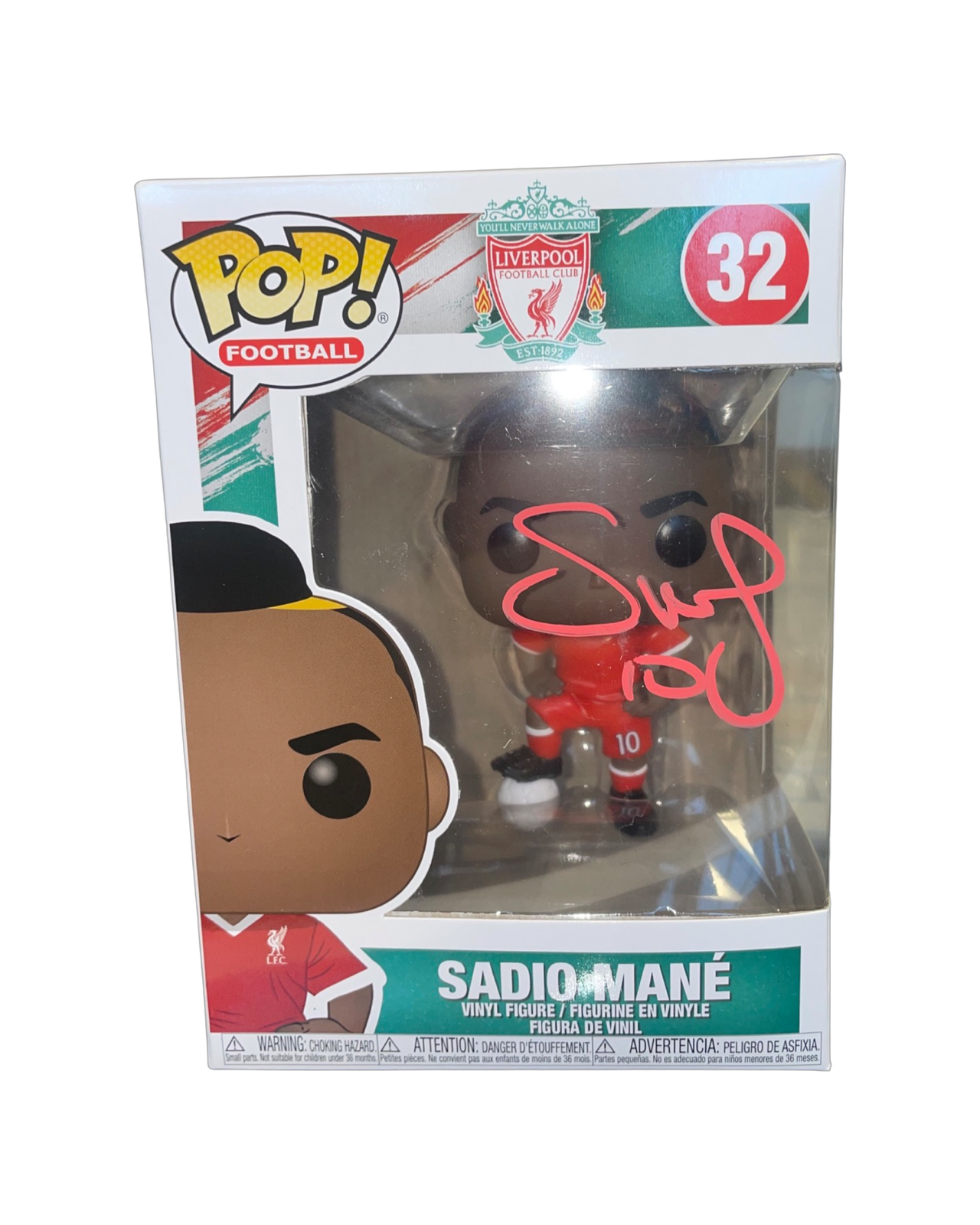 SADIO MANE SIGNED OFFICIAL LIVERPOOL FC FUNKO POP! #32 (AFTAL COA)