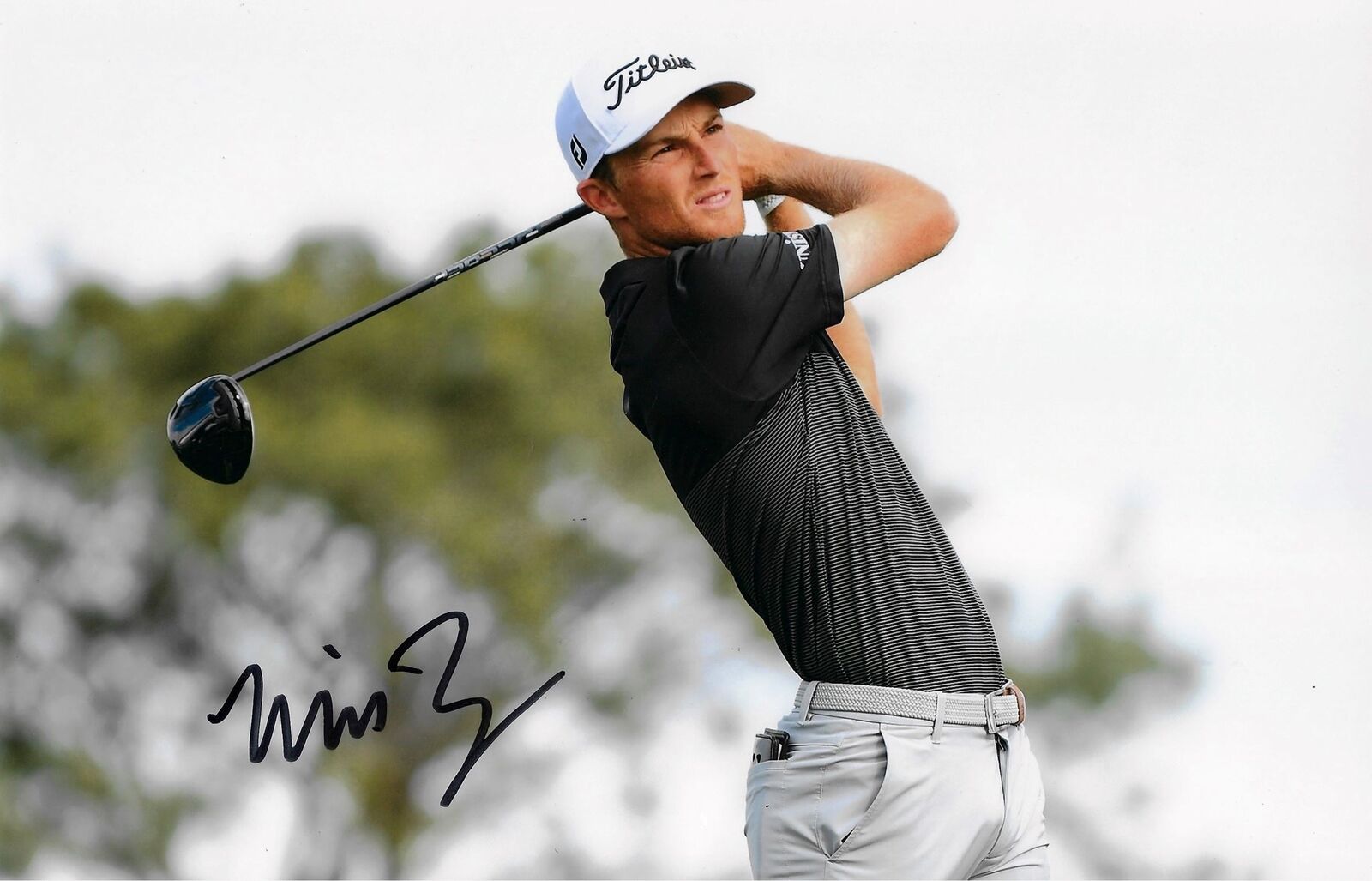 WILL ZALATORIS SIGNED 12X8 PGA TOUR GOLF PHOTOGRAPH 2 (AFTAL COA)