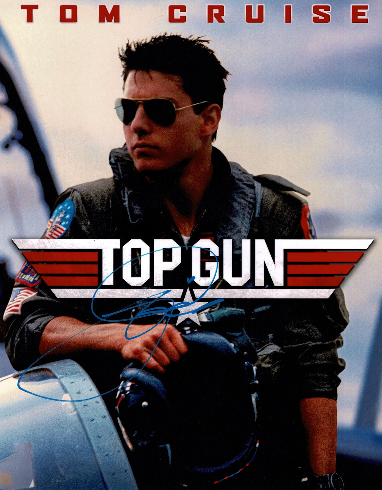 TOM CRUISE SIGNED TOP GUN MOVIE 14x11 PHOTOGRAPH (AFTAL COA)