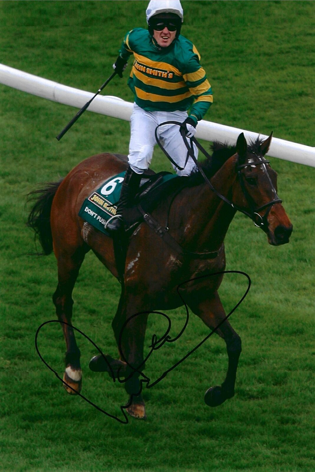 TONY AP MCCOY SIGNED GRAND NATIONAL DONT PUSH IT WINNER 12X8 PHOTO 6 (AFTAL COA)
