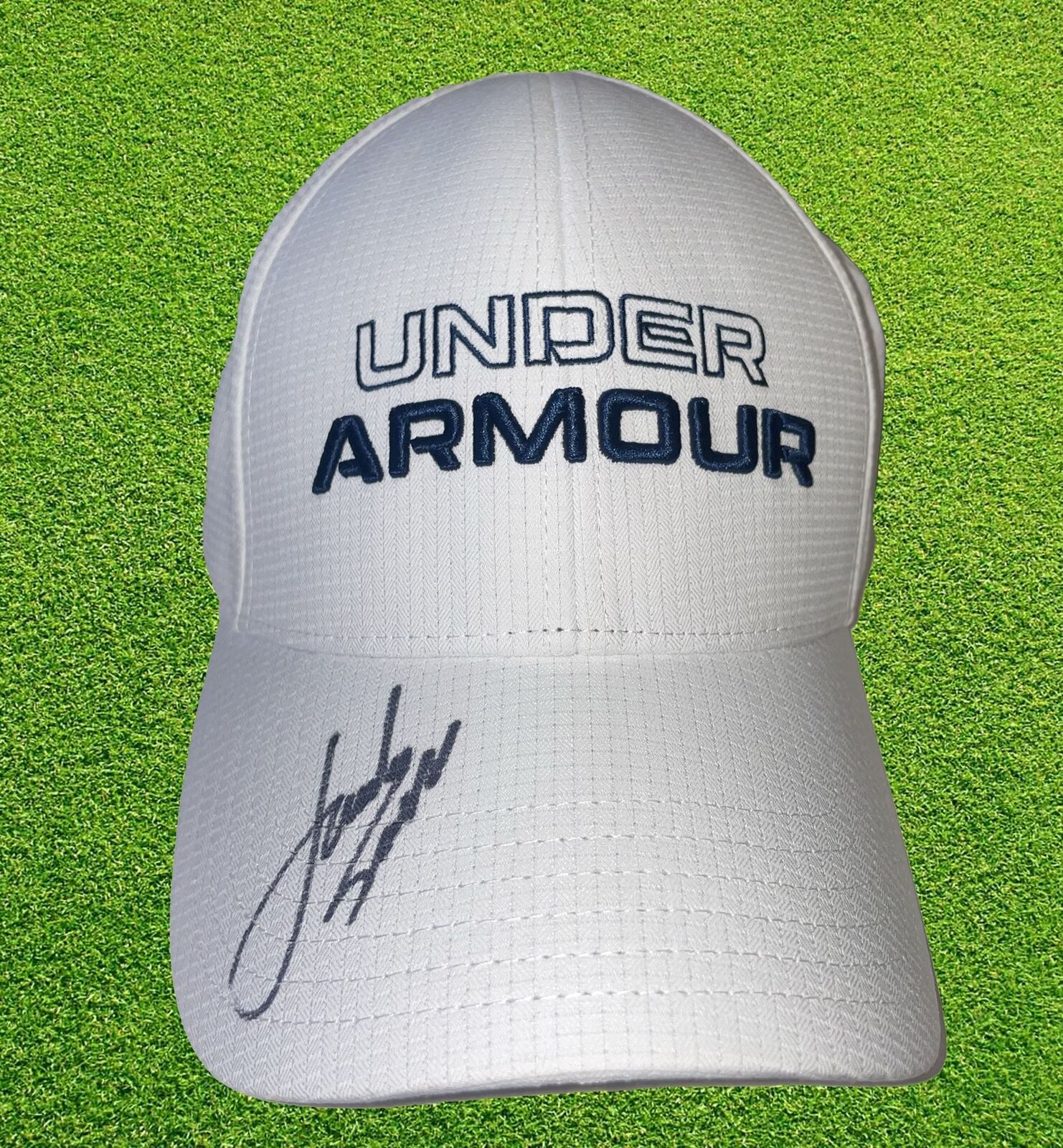 JORDAN SPIETH SIGNED UNDER ARMOUR GOLF OFFICIAL WHITE CAP (AFTAL COA)