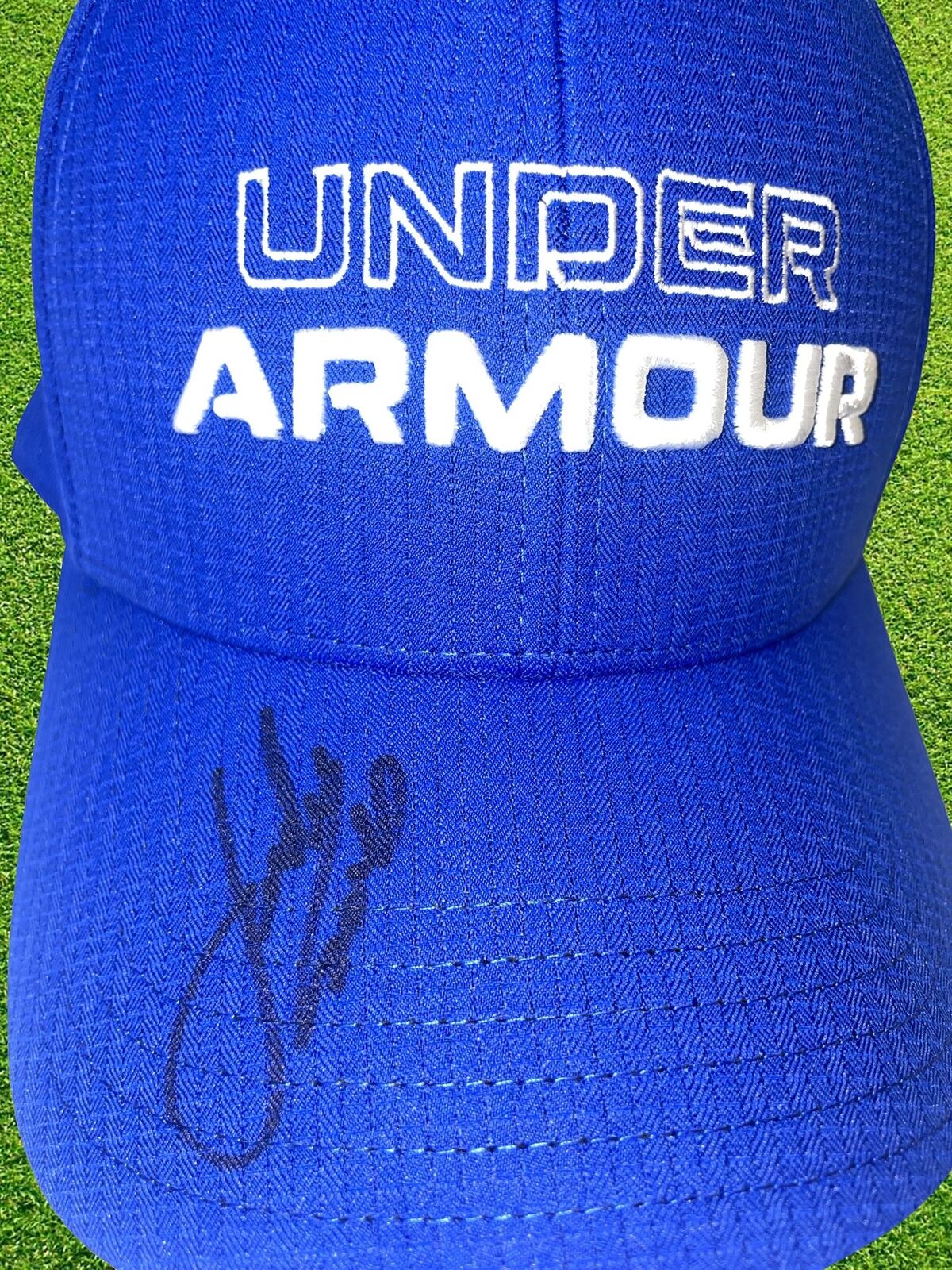 JORDAN SPIETH SIGNED UNDER ARMOUR GOLF OFFICIAL BLUE CAP (AFTAL COA)