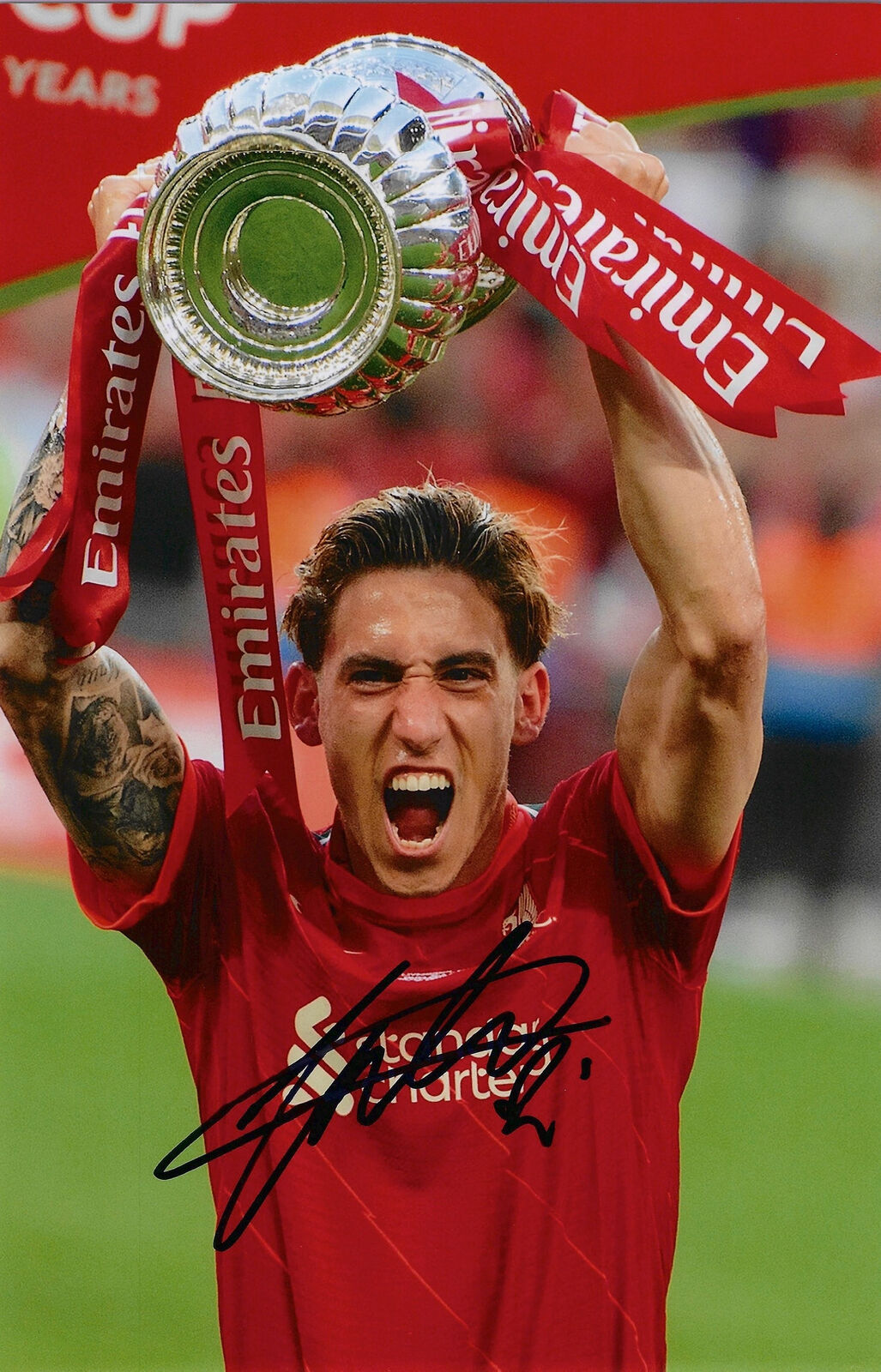 KOSTAS TSIMIKAS SIGNED LIVERPOOL FC FA CUP WINNER 12x8 PHOTO 4 (AFTAL COA)