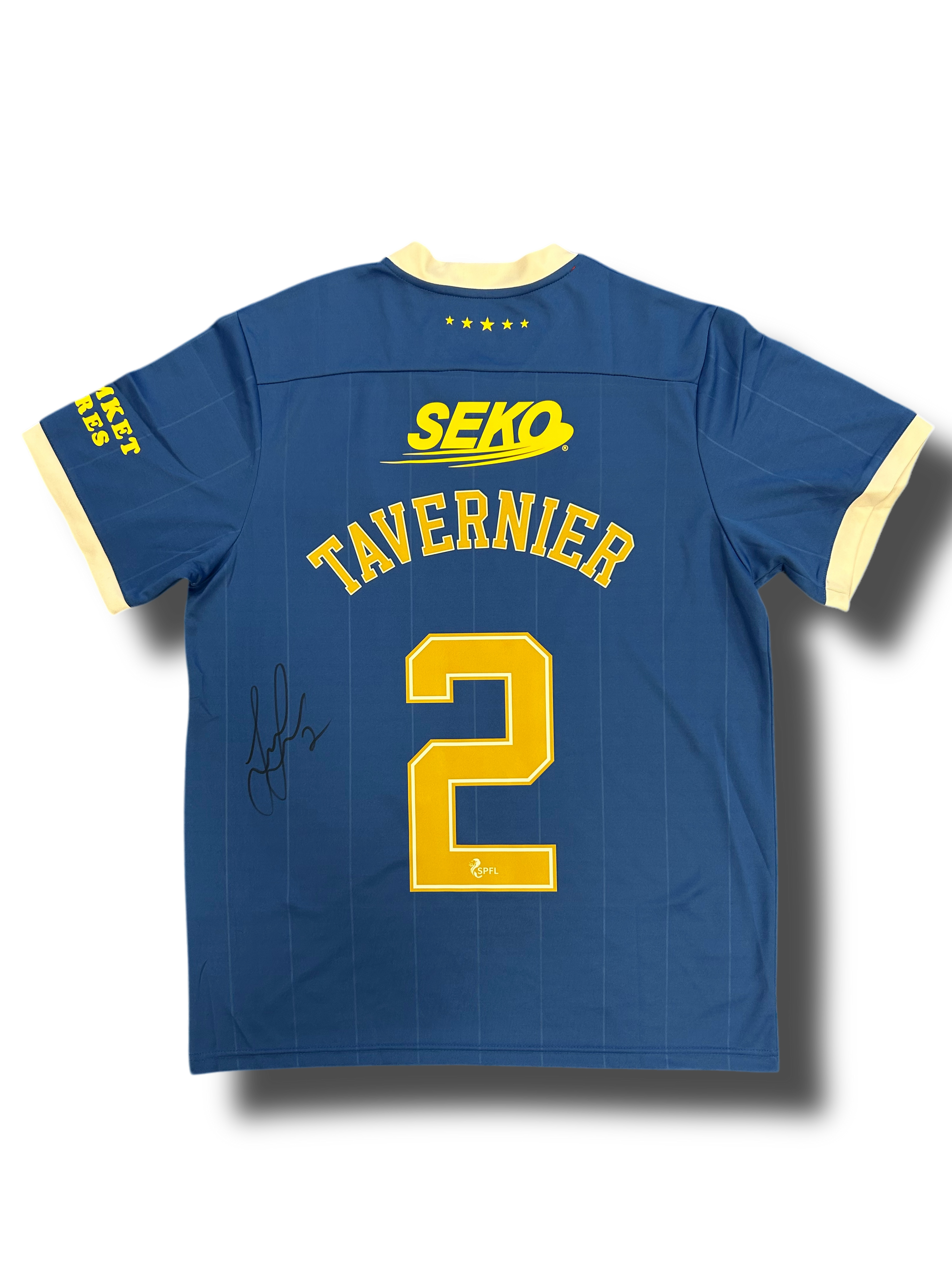 JAMES TAVERNIER SIGNED RANGERS 2021/22 HOME SHIRT (AFTAL COA)-1