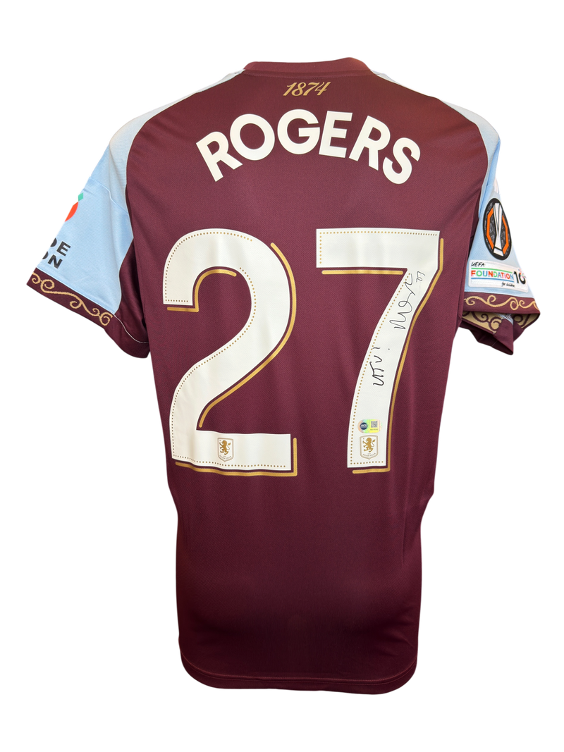 MORGAN ROGERS SIGNED 25/26 ASTON VILLA HOME UEL SHIRT (ACG CERT AG19082)-1