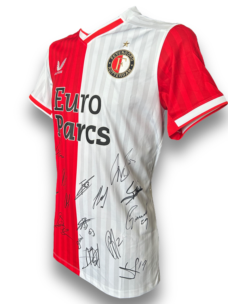 FEYENOORD SIGNED 2023/24 HOME SQUAD SHIRT SLOT, GIMENEZ, STENGS (ACG CERT AG17630)-2