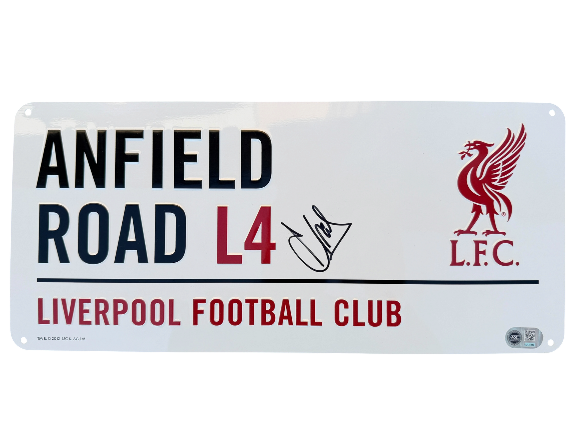 ANDONI IRAOLA SIGNED LIVERPOOL FC ANFIELD STREET SIGN (ACG CERT AG135883)-1