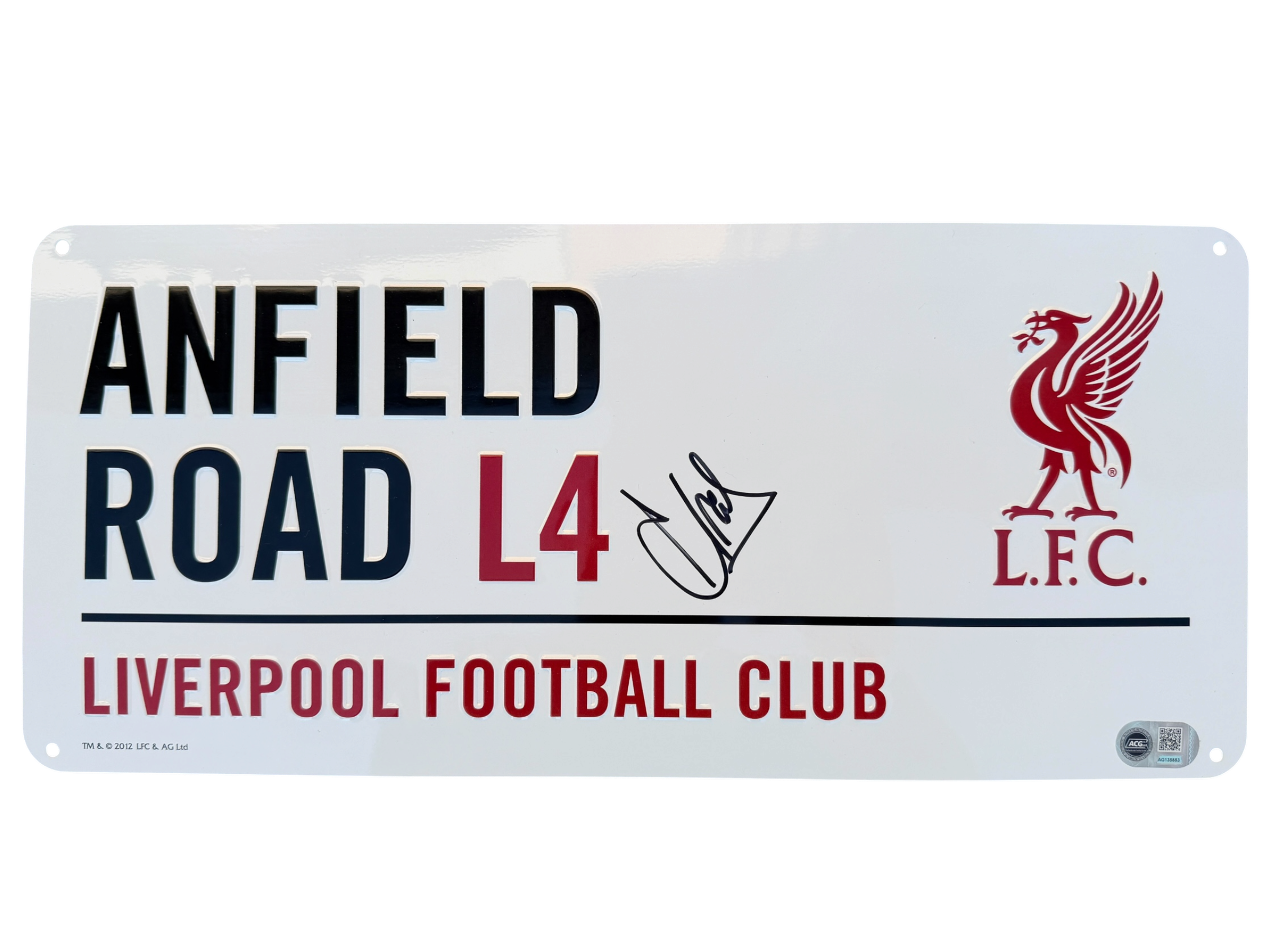 ANDONI IRAOLA SIGNED LIVERPOOL FC ANFIELD STREET SIGN (ACG CERT AG135883)