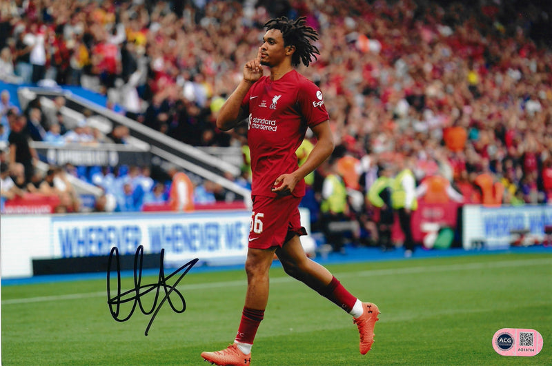 TRENT ALEXANDER-ARNOLD SIGNED GOAL 12x8 PHOTO (ACG CERT AG18764)-1
