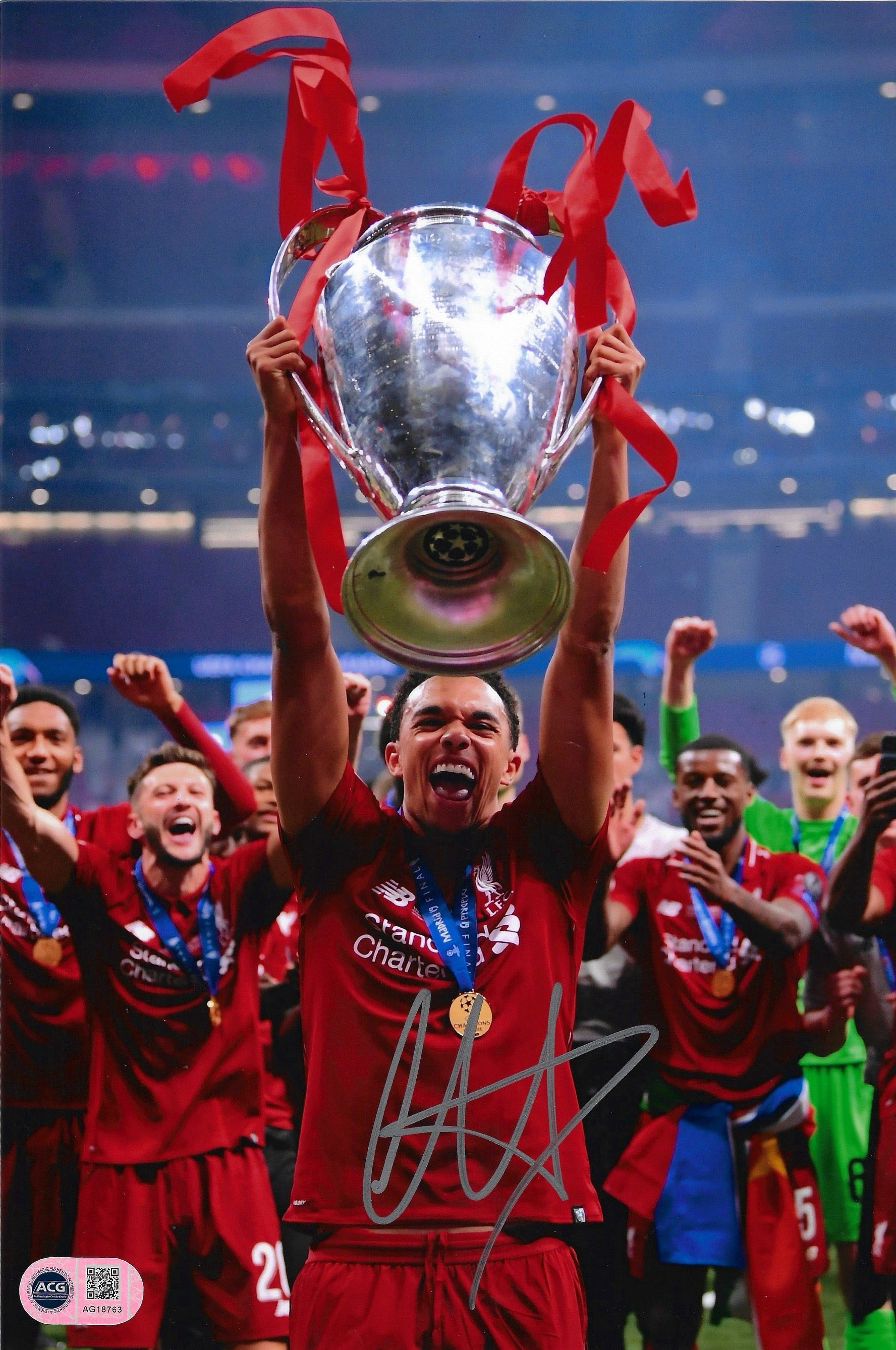 TRENT ALEXANDER-ARNOLD SIGNED UCL WINNER 12x8 PHOTO (ACG CERT AG18763)-1
