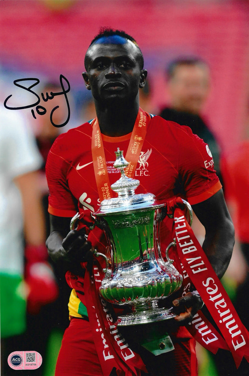 SADIO MANE SIGNED LIVERPOOL FC FA CUP WIN 12X8 PHOTO (ACG CERT AG18756)-1
