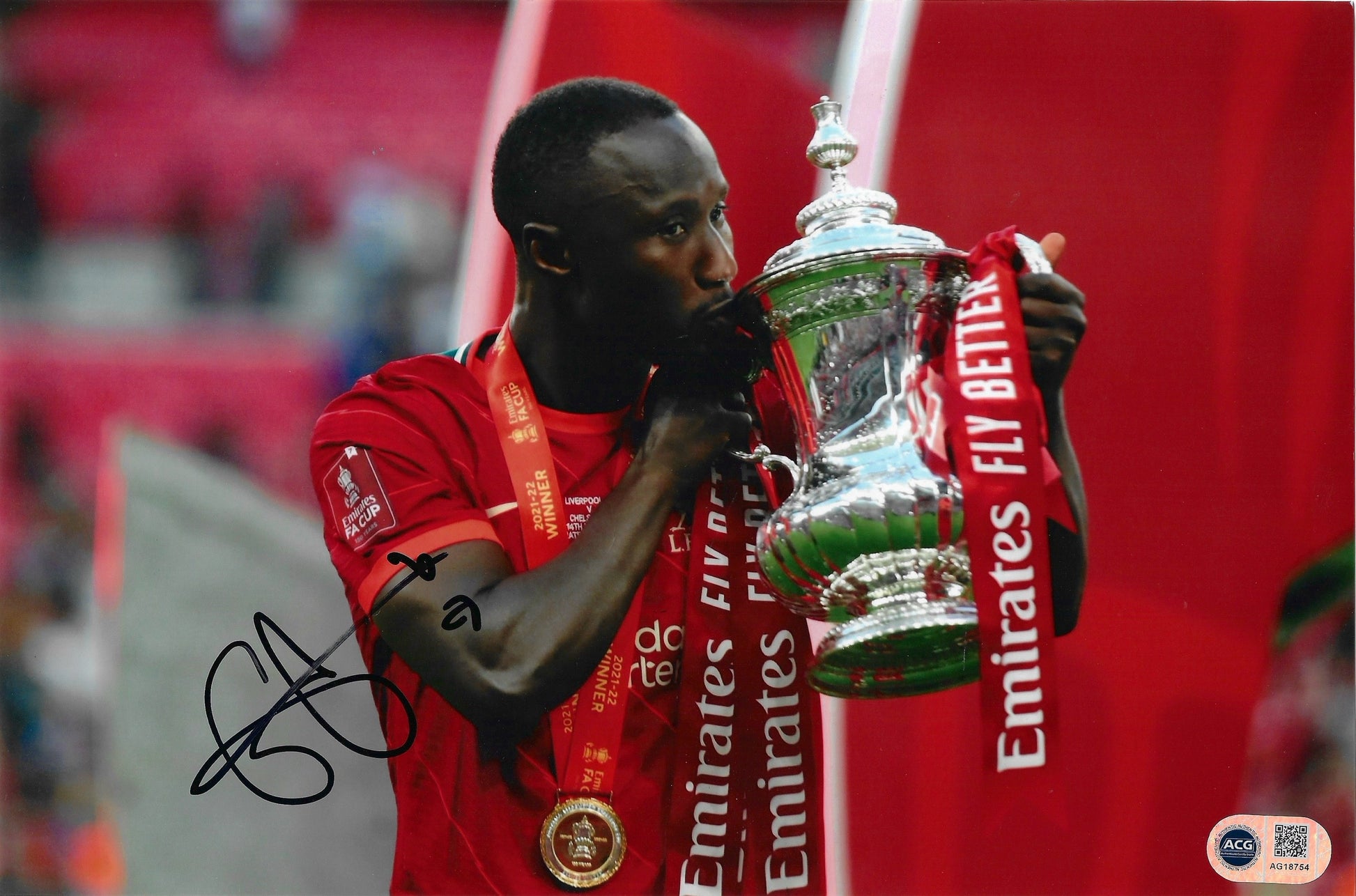 NABY KEITA SIGNED LIVERPOOL FC FA CUP WIN 12X8 PHOTO (ACG CERT AG18754)-1
