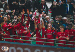 JAMES MILNER SIGNED LIVERPOOL FC CARABAO CUP WIN 12x8 PHOTOGRAPH (ACG CERT AG18760)-1