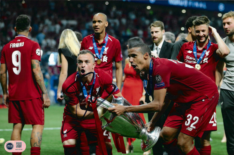 XHERDAN SHAQIRI SIGNED LIVERPOOL FC UCL WIN 12X8 PHOTO (ACG CERT AG18745)-1