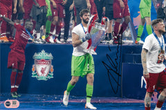 ALISSON BECKER SIGNED 12X8 LIVERPOOL FC UCL WIN PHOTO (ACG CERT AG18743)-1