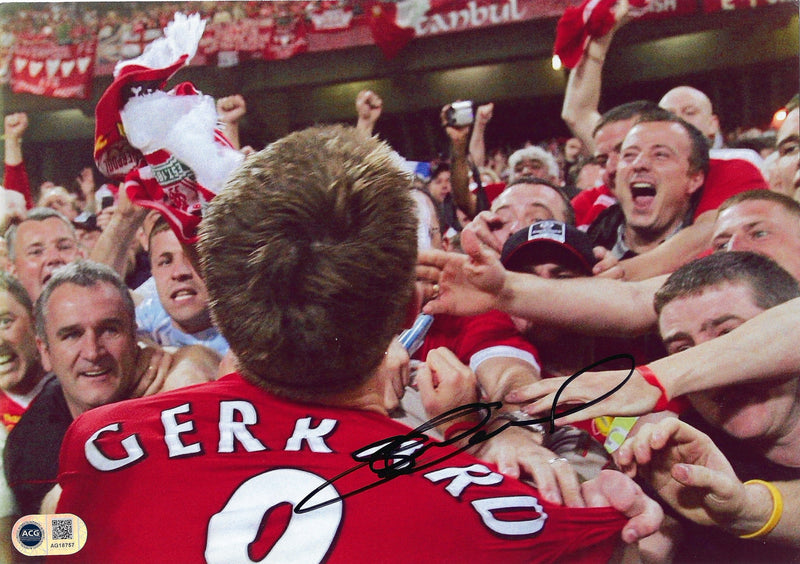 STEVEN GERRARD SIGNED LIVERPOOL ISTANBUL 2005 12x8 PHOTO (ACG CERT AG18757)-1