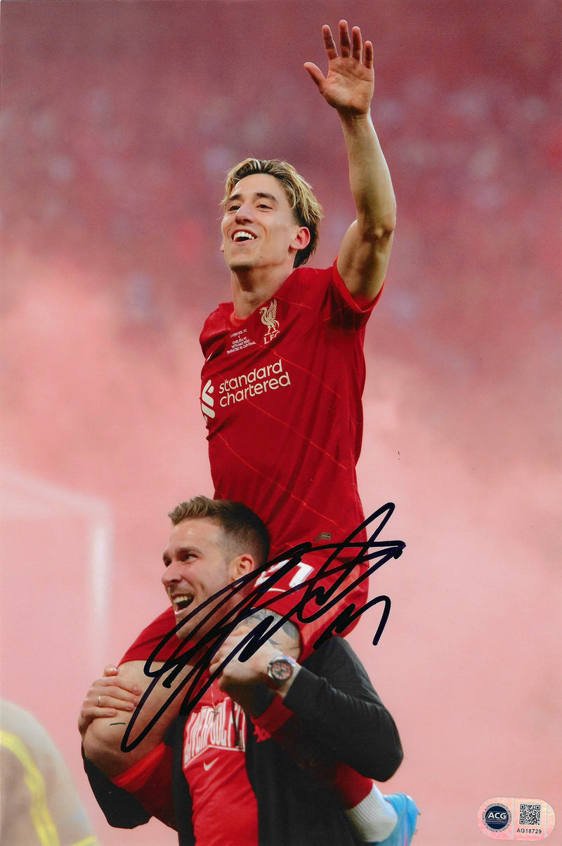 KOSTAS TSIMIKAS SIGNED LIVERPOOL FC FA CUP WINNER 12x8 PHOTO (ACG CERT AG18729)-1