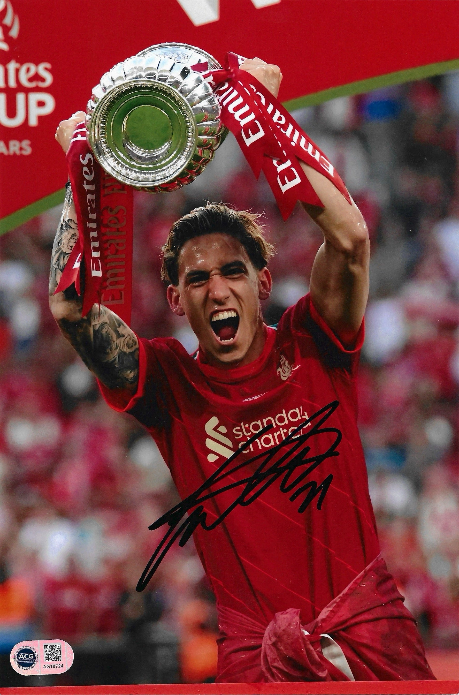 KOSTAS TSIMIKAS SIGNED LIVERPOOL FC FA CUP WINNER 12x8 PHOTO (ACG CERT AG18724)-1