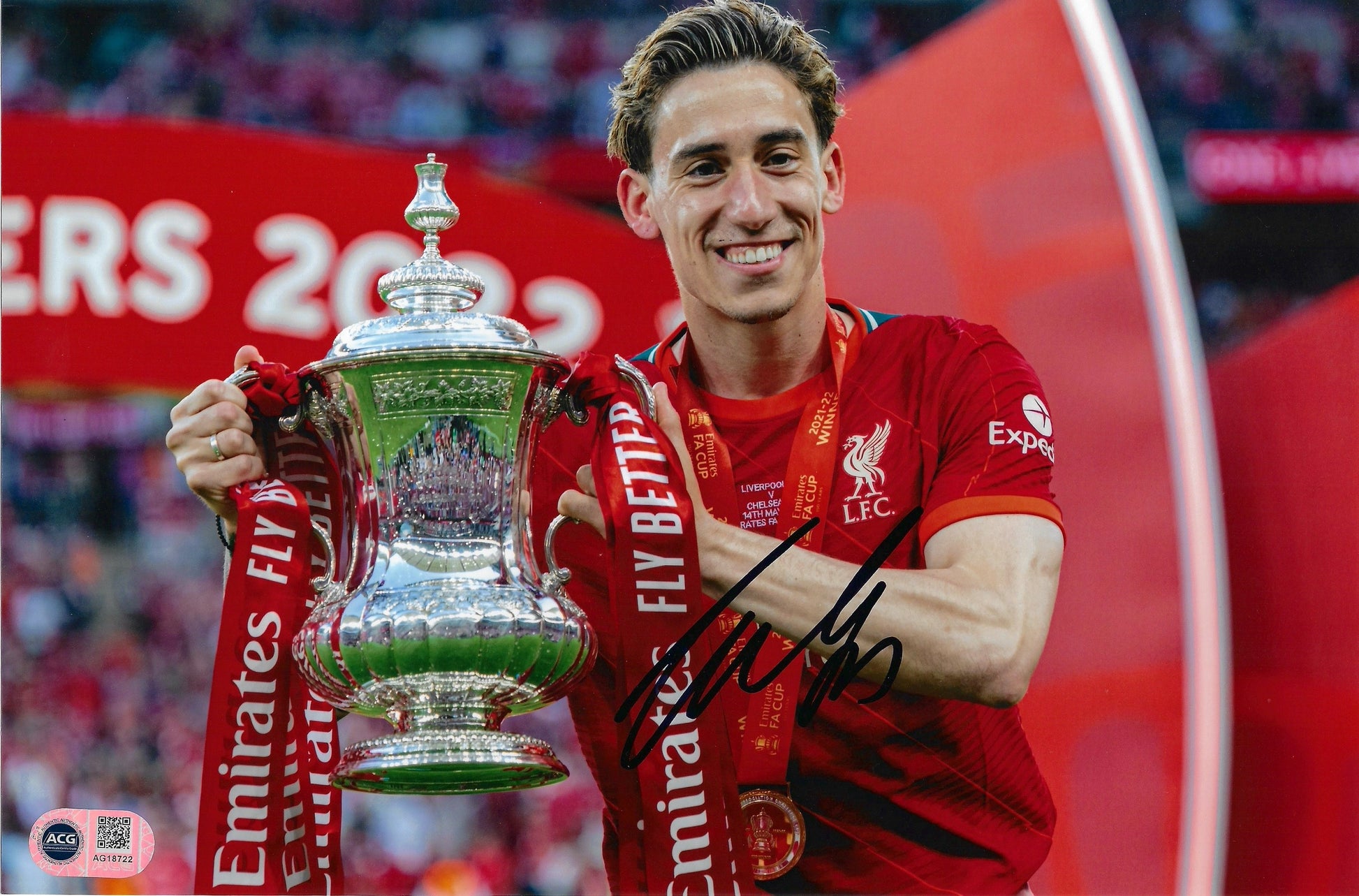 KOSTAS TSIMIKAS SIGNED LIVERPOOL FC FA CUP WINNER 12x8 PHOTO (ACG CERT AG18722)-1
