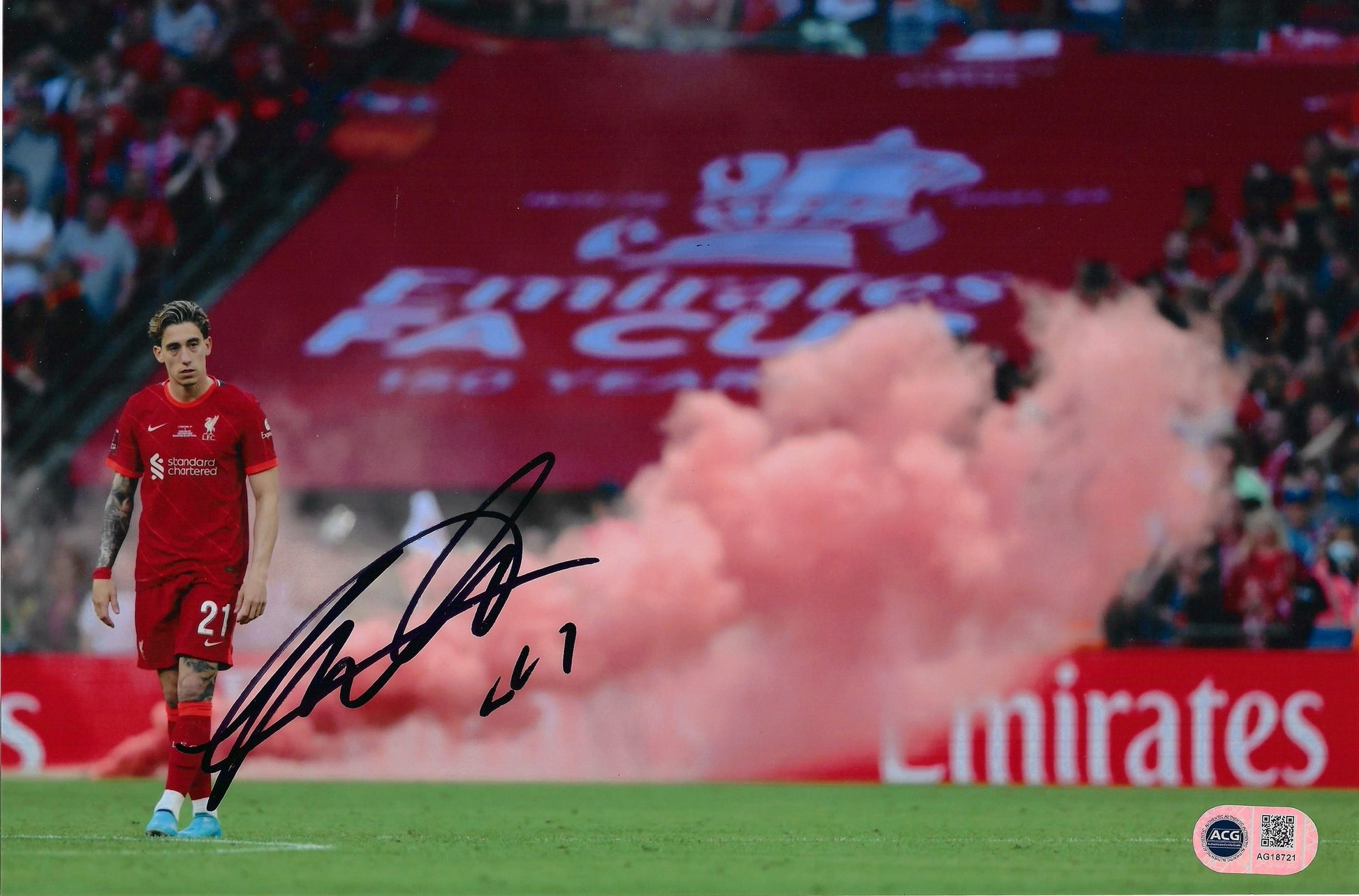 KOSTAS TSIMIKAS SIGNED LIVERPOOL FC FA CUP WINNER 12x8 PHOTO (ACG CERT AG18721)-1
