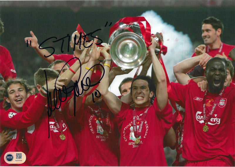 LUIS GARCIA SIGNED LIVERPOOL FC 2005 UCL WIN 12x8 PHOTOGRAPH (ACG CERT AG18741)-1