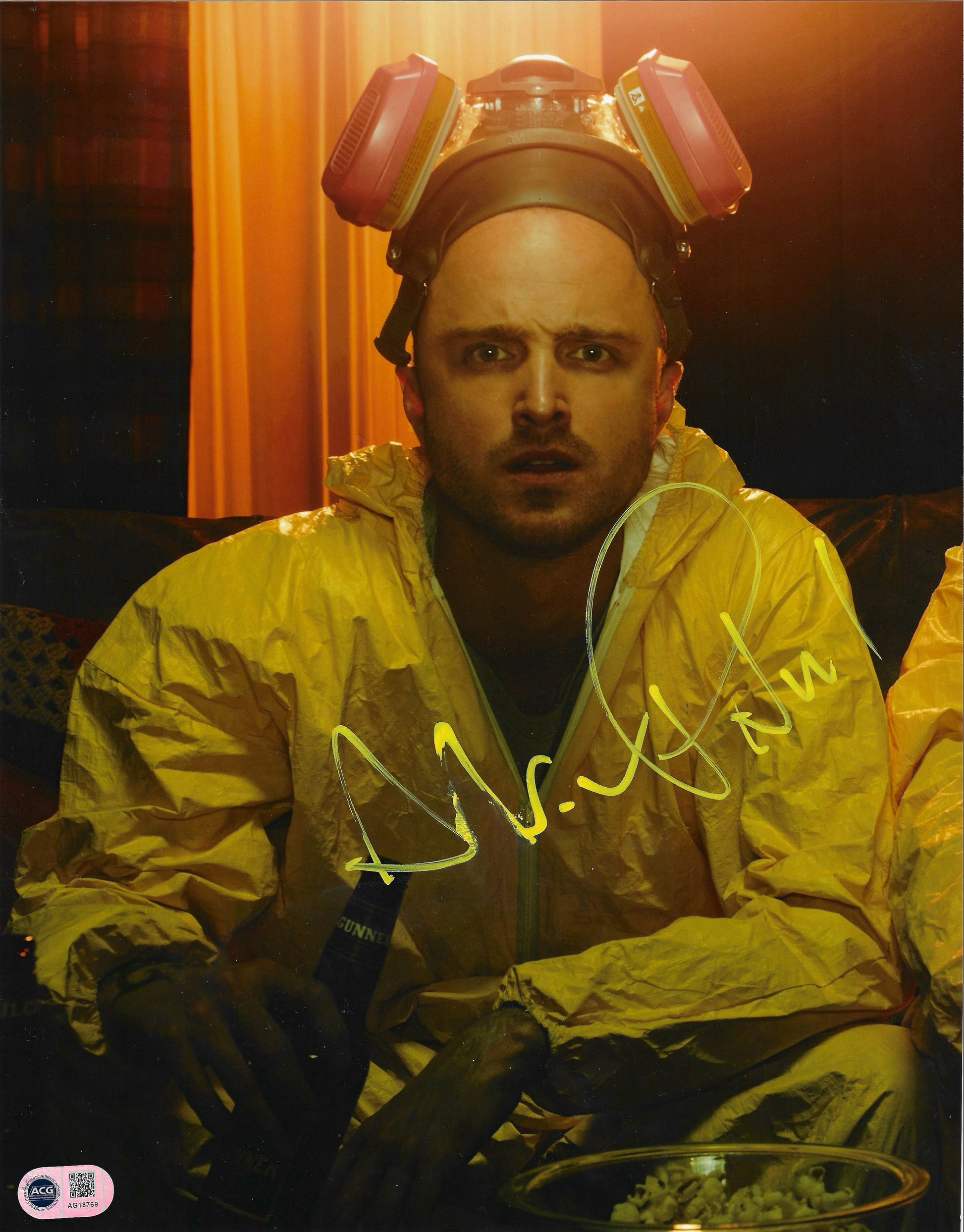 AARON PAUL SIGNED BREAKING BAD JESSE PINKMAN 14X11 PHOTO (ACG CERT AG18769)-1