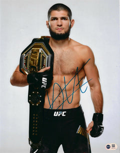 KHABIB NURMAGOMEDOV SIGNED UFC CHAMPION 14x11 PHOTO (ACG CERT AG17123)-1