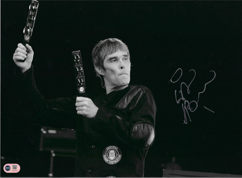 IAN BROWN SIGNED 16x12 STONE ROSES PHOTOGRAPH (ACG CERT AG18770)-1