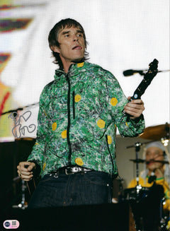 IAN BROWN SIGNED 16x12 STONE ROSES PHOTOGRAPH (ACG CERT AG18779)-1