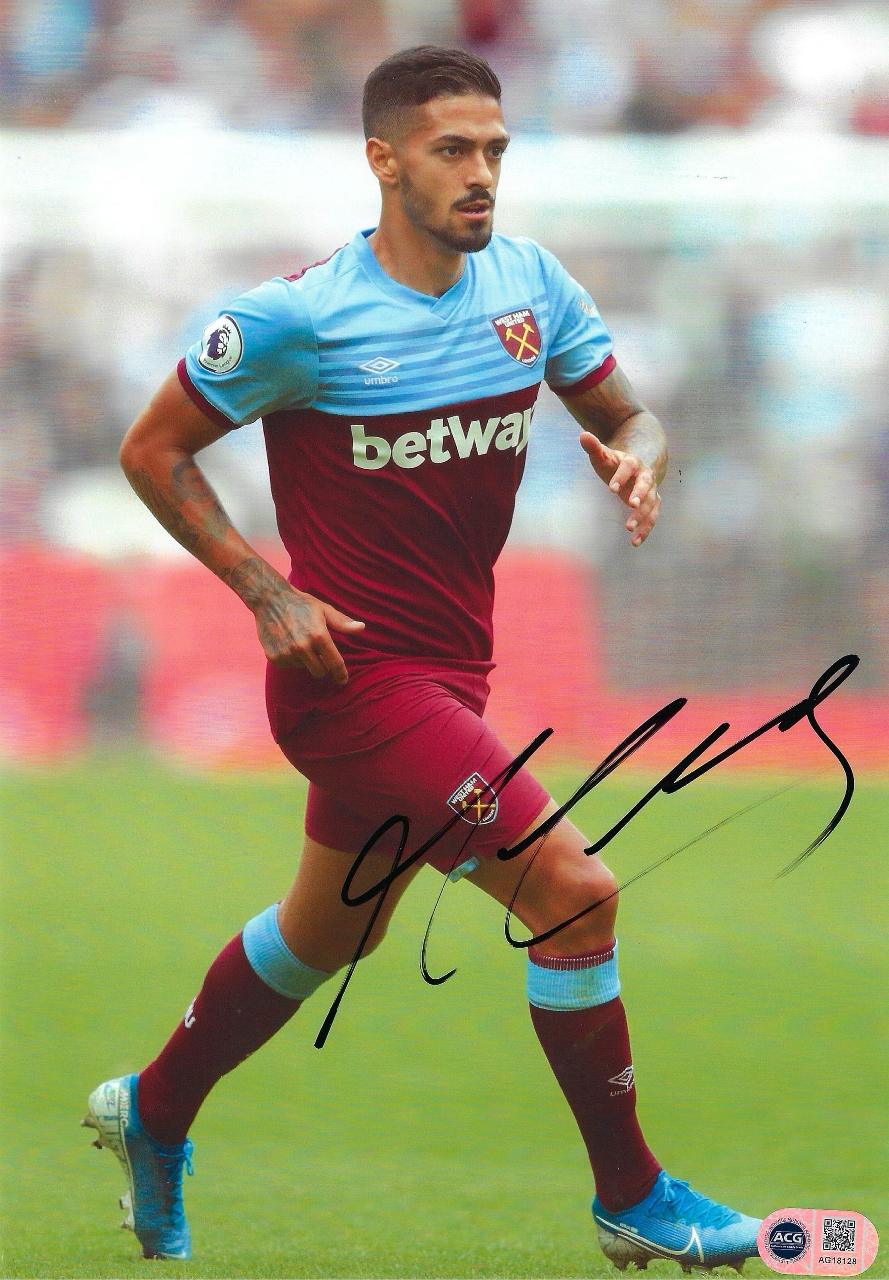 MANUEL LANZINI SIGNED WEST HAM UNITED 12x8 PHOTO (ACG CERT AG18128)-1