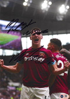 DECLAN RICE SIGNED WEST HAM UNITED 12x8 PHOTO (ACG CERT AG18132)-1