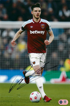 DECLAN RICE SIGNED WEST HAM UNITED 12x8 PHOTO (ACG CERT AG18133)-1