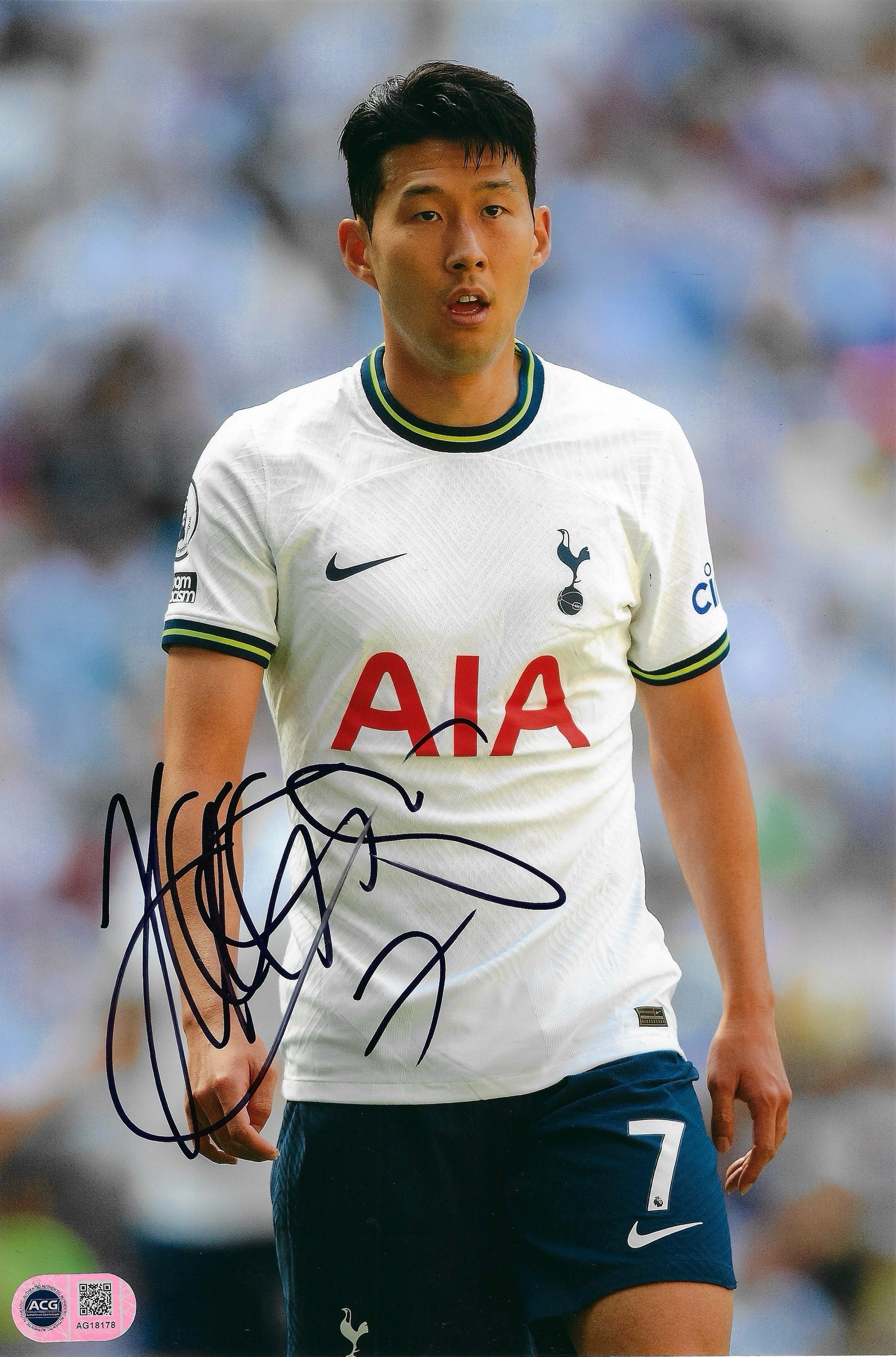 SON HEUNG-MIN SIGNED 12X8 TOTTENHAM HOTSPUR PHOTO (ACG CERT AG18178)