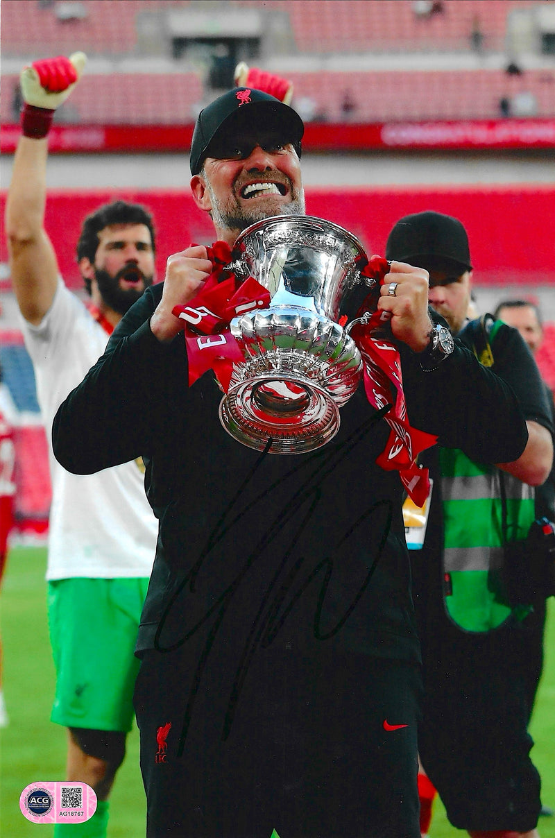 JURGEN KLOPP SIGNED 12x8 LIVERPOOL FC FA CUP WINNERS PHOTO (ACG CERT AG18767)-1