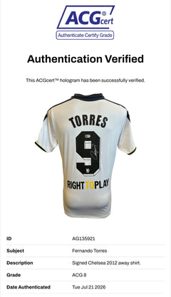 FERNANDO TORRES SIGNED CHELSEA 2012 UCL AWAY SHIRT (ACG CERT AG135921)-2