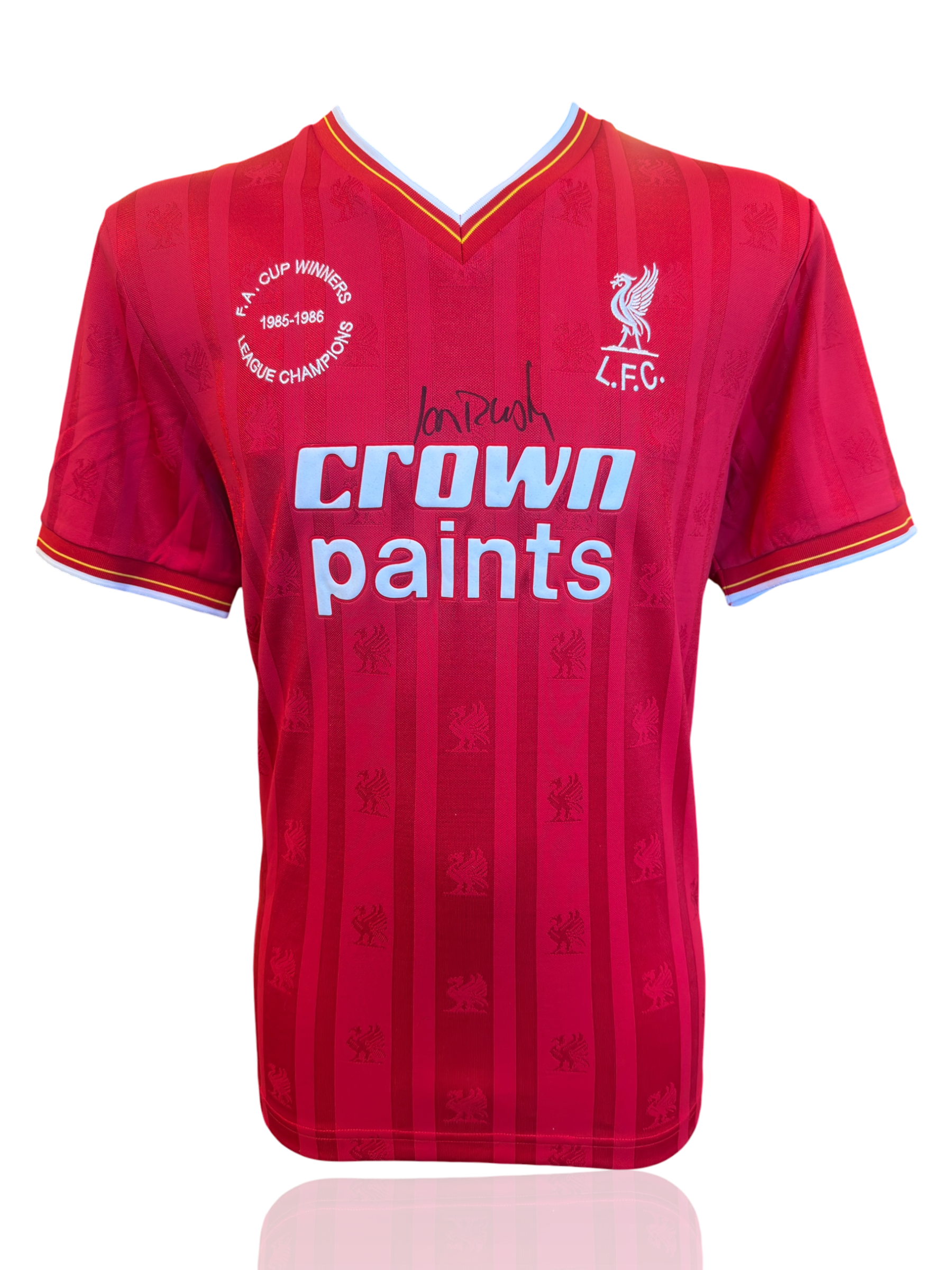 IAN RUSH SIGNED LIVERPOOL FC 1985/86 HOME SHIRT (ACG CERT AG19027)