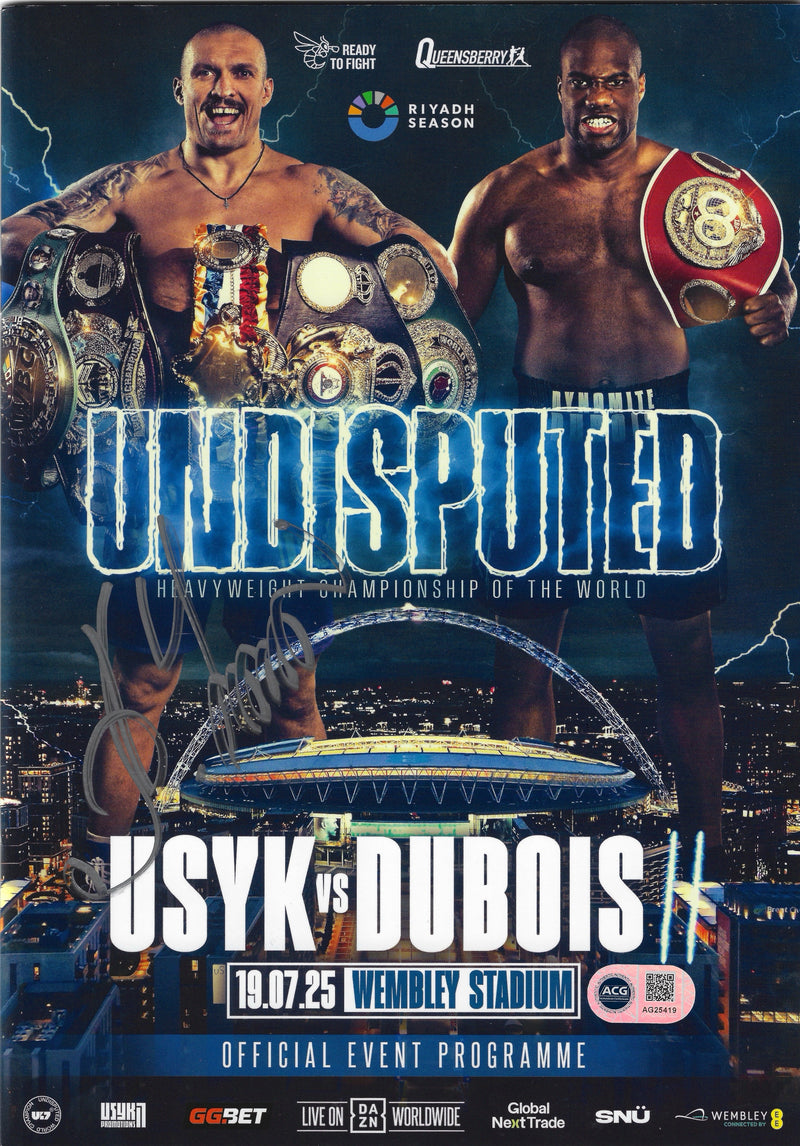 OLEKSANDR USYK SIGNED USYK DUBOIS UNDISPUTED PROGRAMME (ACG CERT AG25419)-1