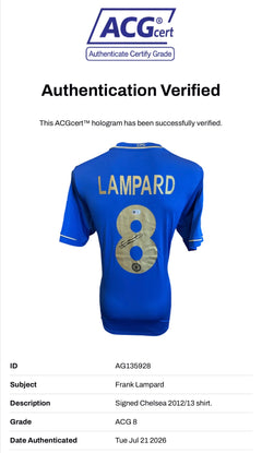 FRANK LAMPARD SIGNED CHELSEA UEL 2012/13 HOME SHIRT (ACG CERT AG135928)-2