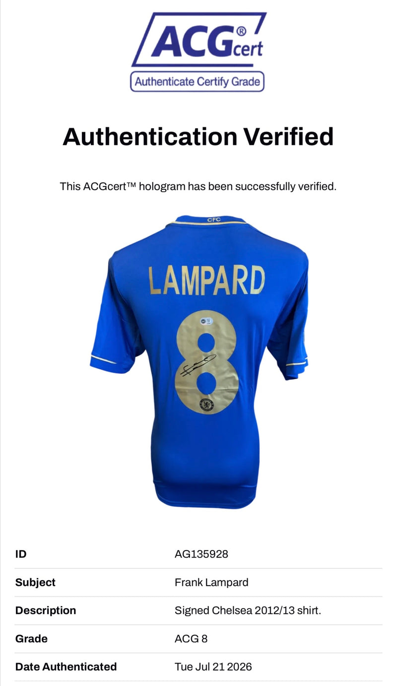 FRANK LAMPARD SIGNED CHELSEA UEL 2012/13 HOME SHIRT (ACG CERT AG135928)-2