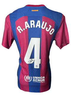 RONALD ARAUJO SIGNED FC BARCELONA 2023/24 HOME SHIRT (AFTAL COA)-1