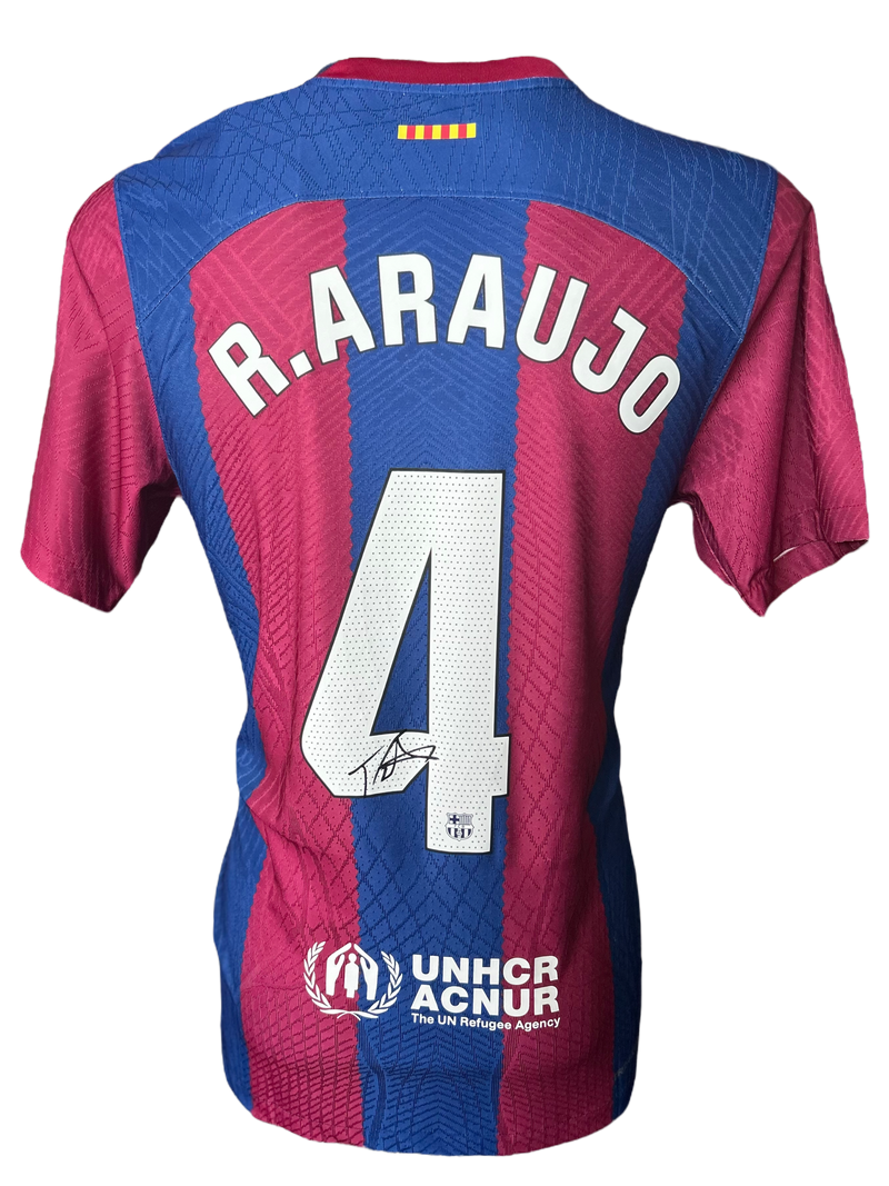 RONALD ARAUJO SIGNED FC BARCELONA 2023/24 HOME SHIRT (AFTAL COA)-1