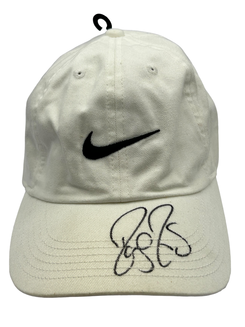 ROGER FEDERER SIGNED WHITE NIKE TENNIS CAP WIMBLEDON (AFTAL COA)-1