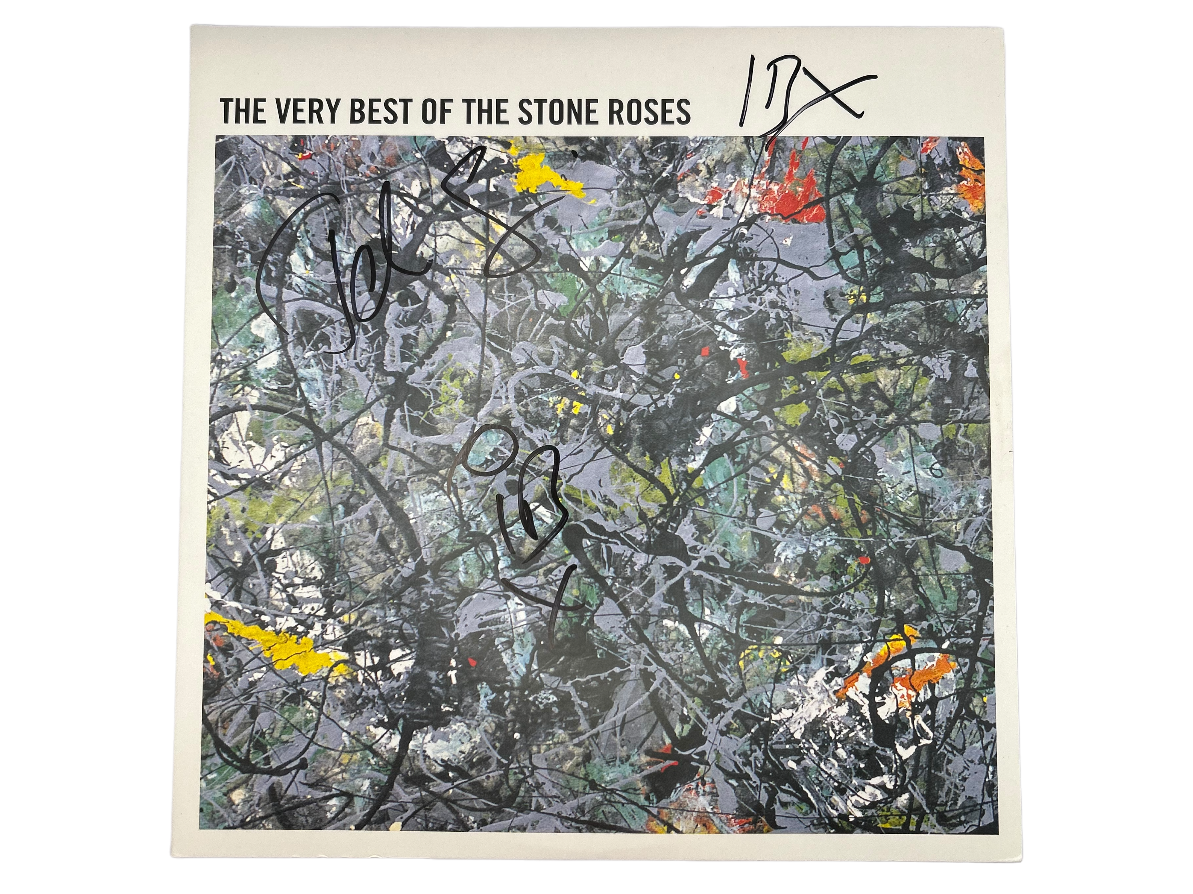 IAN BROWN & JOHN SQUIRE SIGNED THE VERY BEST OF THE STONE ROSES 12” VINYL (AFTAL COA)
