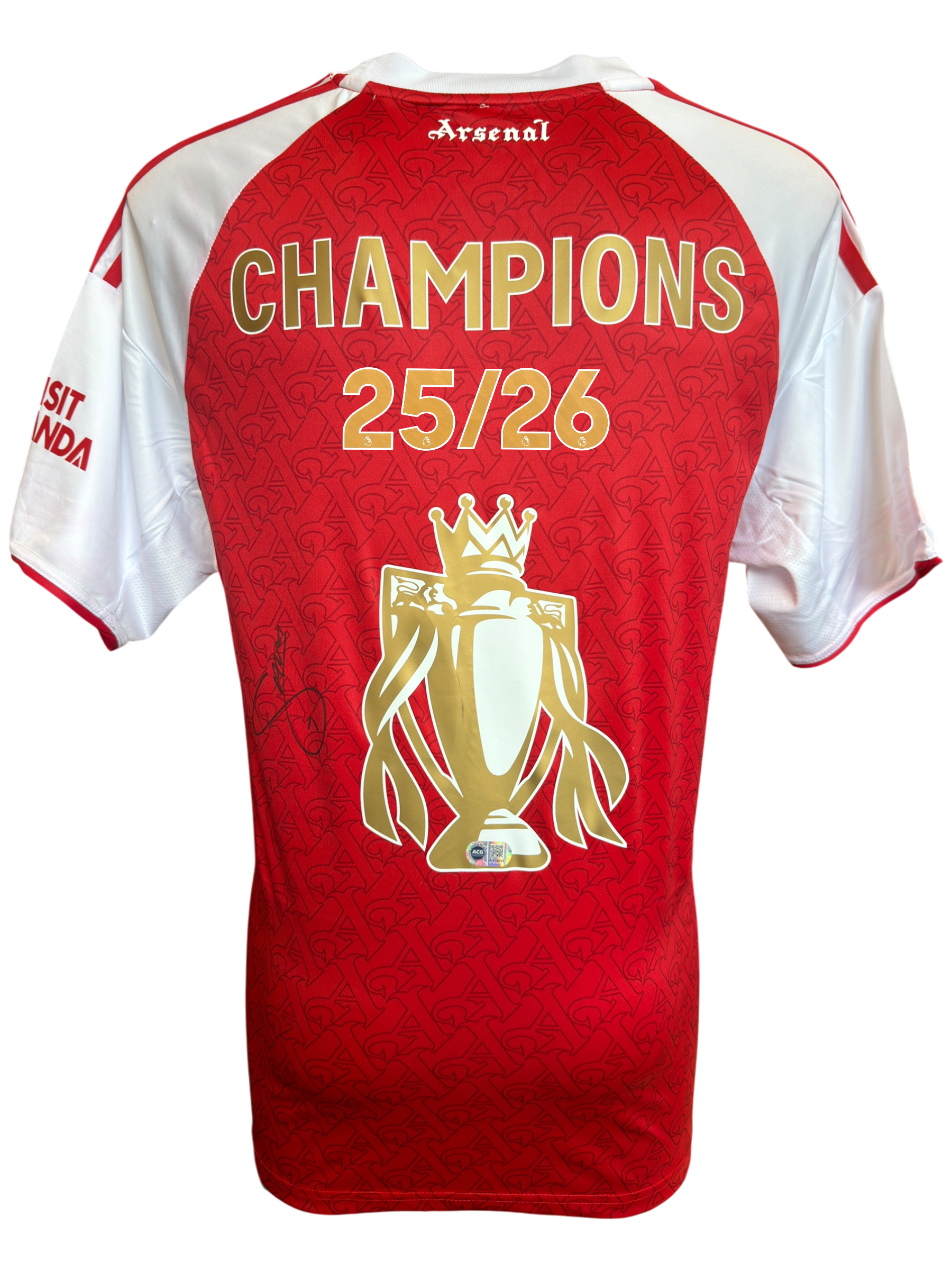 BUKAYO SAKA SIGNED ARSENAL CHAMPIONS 25/26 HOME SHIRT (ACG CERT AG19095)