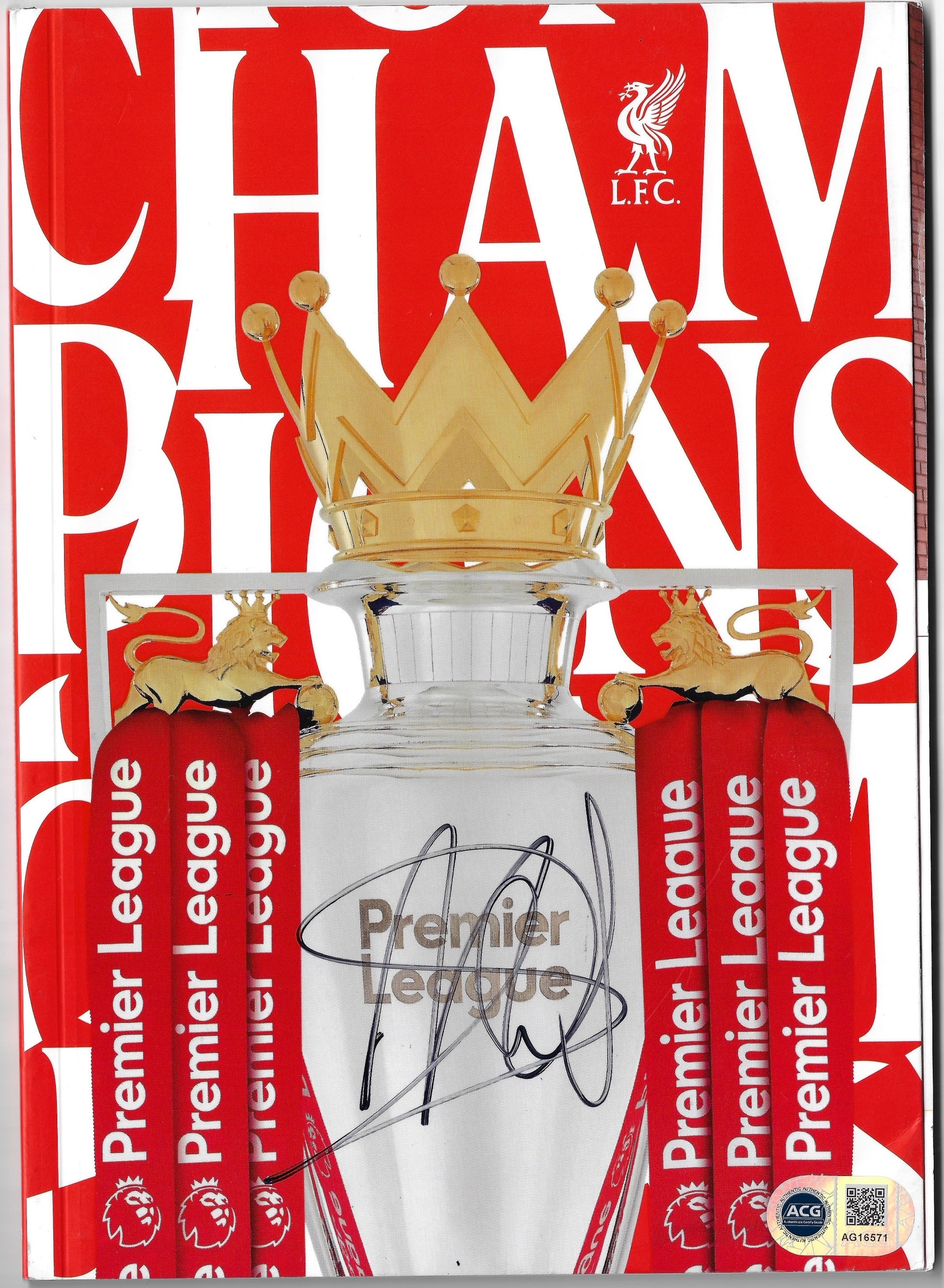 ARNE SLOT SIGNED LIVERPOOL FC 2024/25 CHAMPIONS PROGRAMME (ACG CERT AG16571)-1