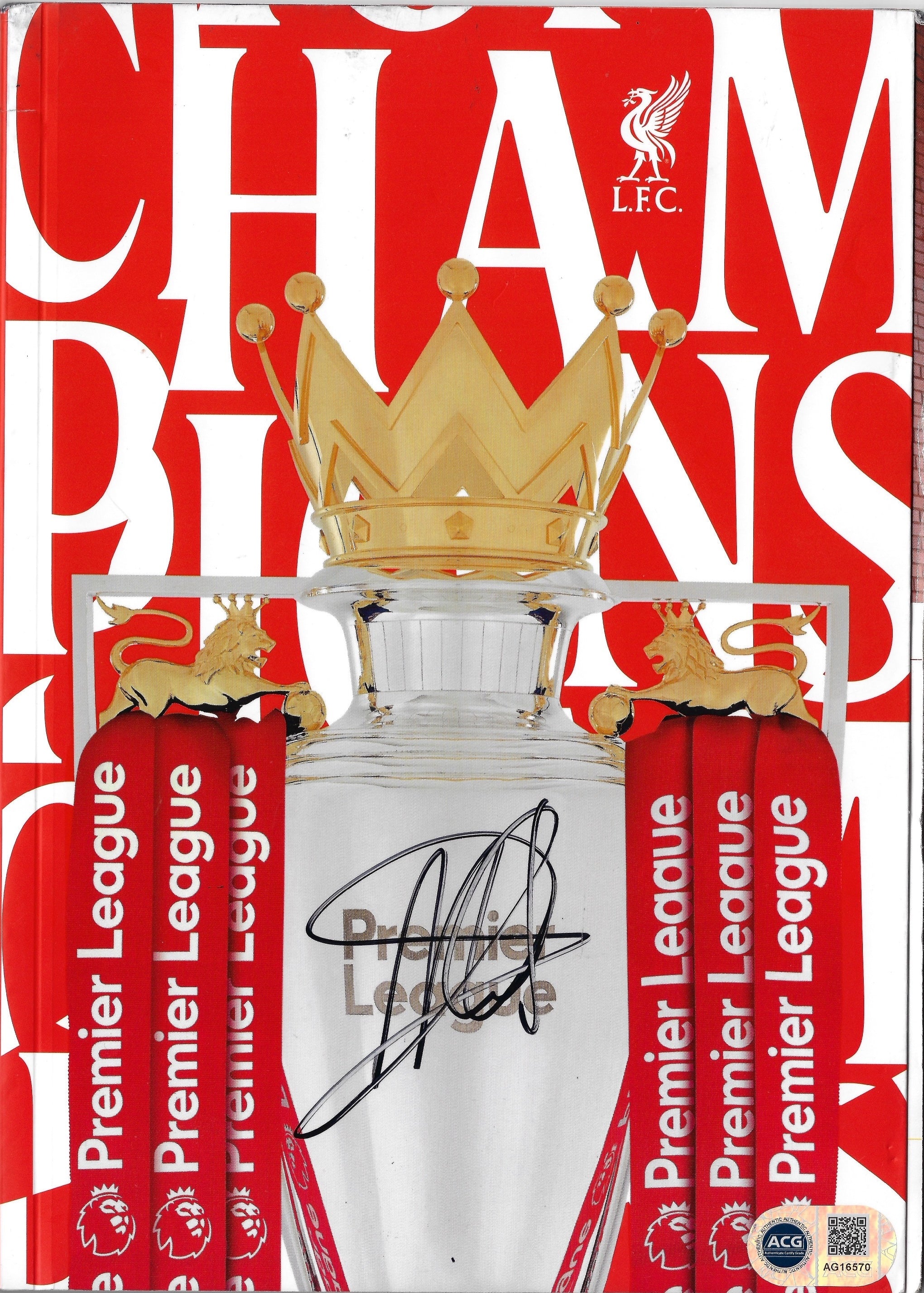 ARNE SLOT SIGNED LIVERPOOL FC 2024/25 CHAMPIONS PROGRAMME (ACG CERT AG16570)