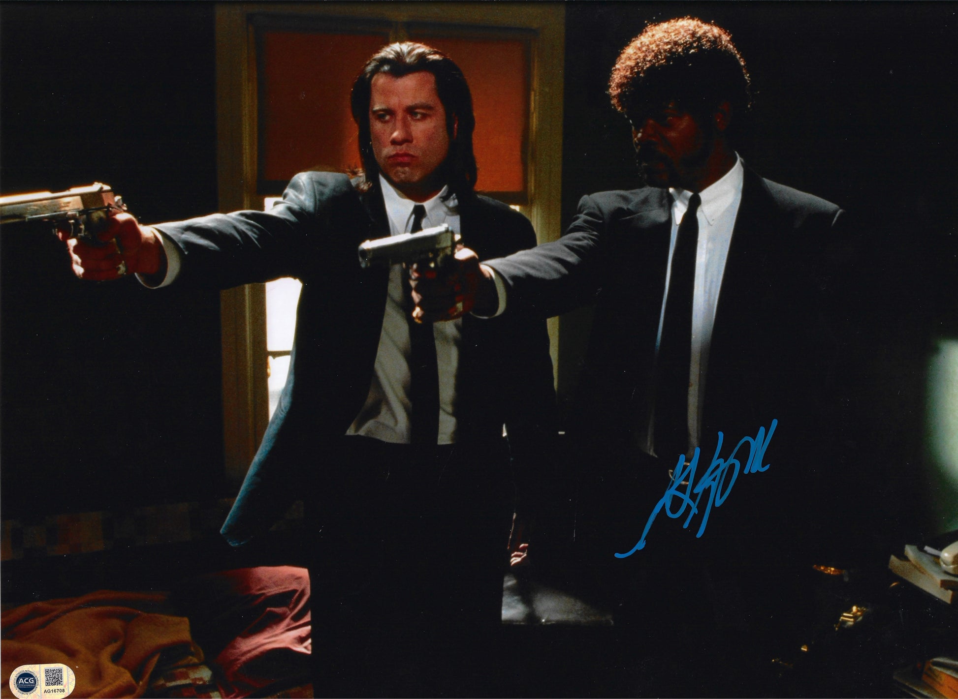 SAMUEL L. JACKSON SIGNED PULP FICTION 16x12 PHOTO (ACG CERT AG16708)-1